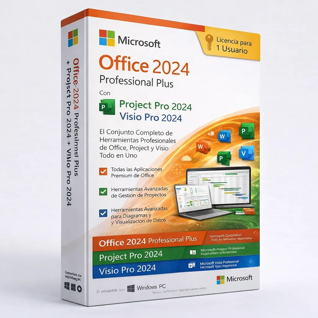Office 2024 PP + Project Pro 2024 + Visio Pro 2024 — Licencia original garantizada