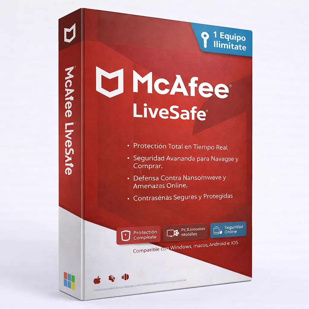 Antivirus McAfee LiveSafe 1 PC