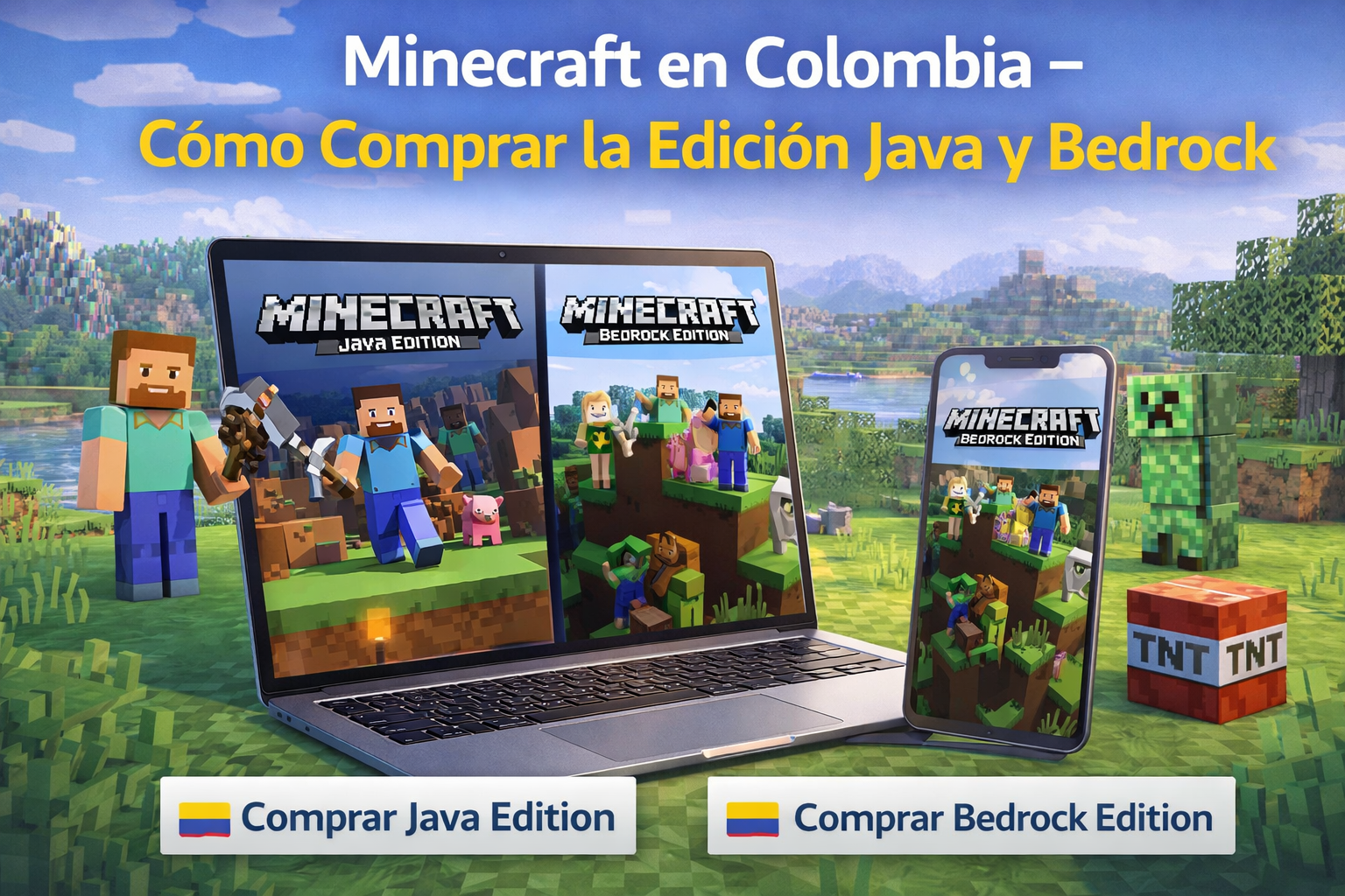 Minecraft en Colombia – Cómo Comprar la Edición Java y Bedrock
